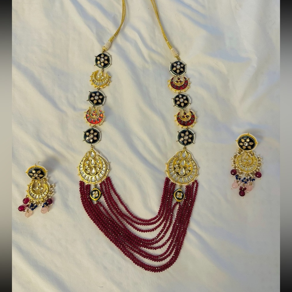 Multi necklace and earrings set